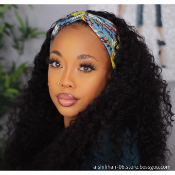 Aishili headband wig  wholesale synthetic fiber body wave wig headband black headband wigs for black women